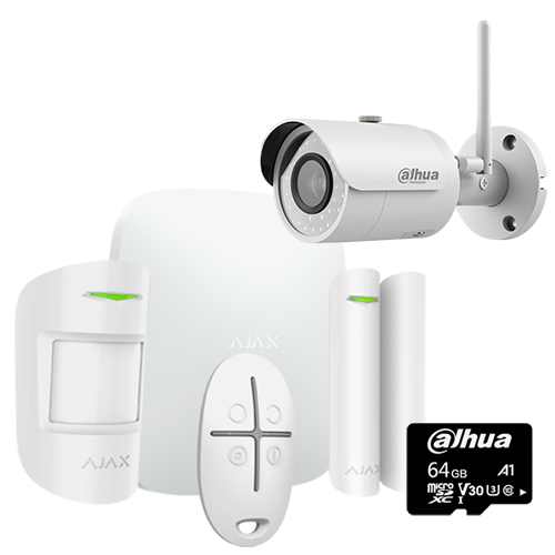 Kit completo de alarma + Cámaras IPC Tubular Wifi 1080p